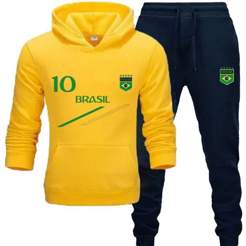 Jogging Survêtement Brésil Enfant (Taille 5/6 Ans,Couleur Jaune)