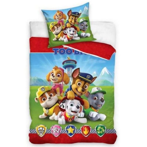 Housse De Couette Enfant Pat Patrouille 135x200 Cm 100% Coton (Taille Taille Unique,Couleur Bleu)