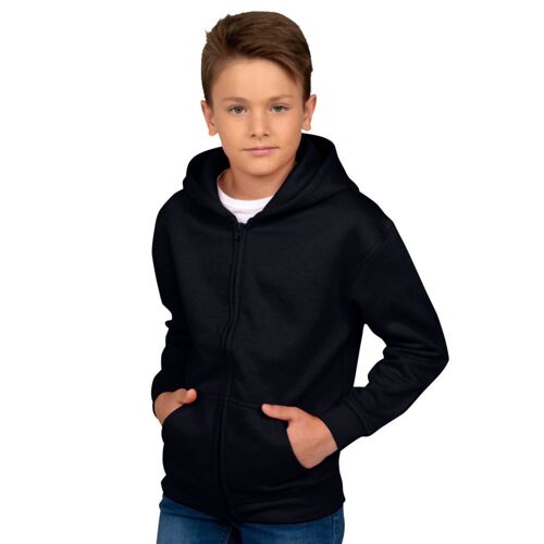 Veste Zippée À Capuche Enfant Noir
