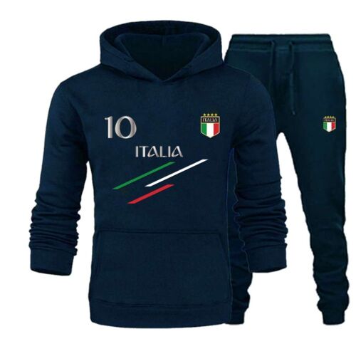 Jogging Survêtement Enfant Italie Bleu Marine (Taille 12/13 Ans,Couleur Bleu)
