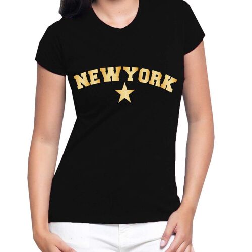 Tee Shirt Femme New York Noir
