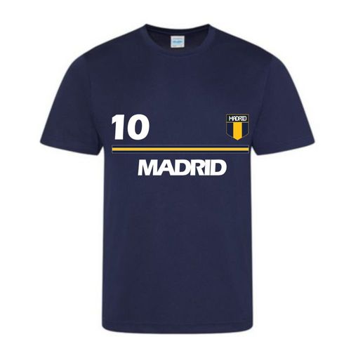 Maillot Foot Enfant - Style Madrid - Bleu Marine - Taille 3 Au 14 Ans