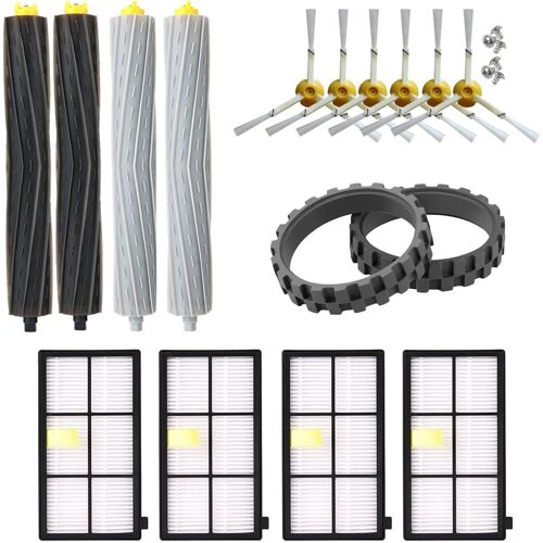 Kit de pièces détachées pour Roomba séries 800 et 900-Pièces détachées Roomba 850 860 870 880 890 960 980... (Tous Les modèles)-Brosses latérales,filtres,Pack Rouleau d'extraction,pneus