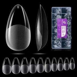 Gelike Ec Capsule Americaine Ongle, Faux Ongles 552 Pièces 12 Tailles Amande Moyenne, Transparent Résine Gel Ongle D'extensions Professionnel Couverture Complète, Nail Art 