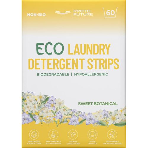 Feuilles De Détergent À Lessive Écologique - (60 Charges) Biodégradable, Hypoallergénique, Zéro Déchet, Sans Plastique - Sans Enzymes, Formule À Base De Plantes (Botanique Doux)[Z377]