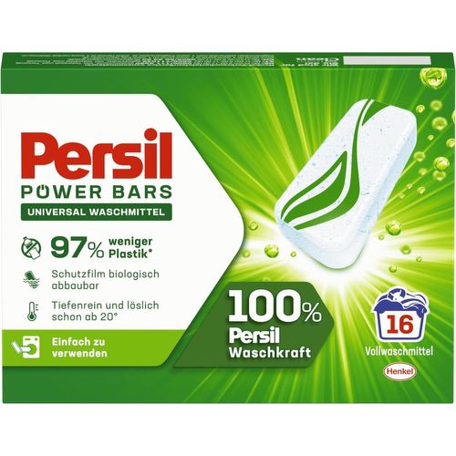 Power Bars Lessive Universelle (16 Lavages), Lessive Pré-Dosée Dans Un Emballage Durable, Pour Un Linge Hygiénique Et Pur Dès 20 °C[Z439]