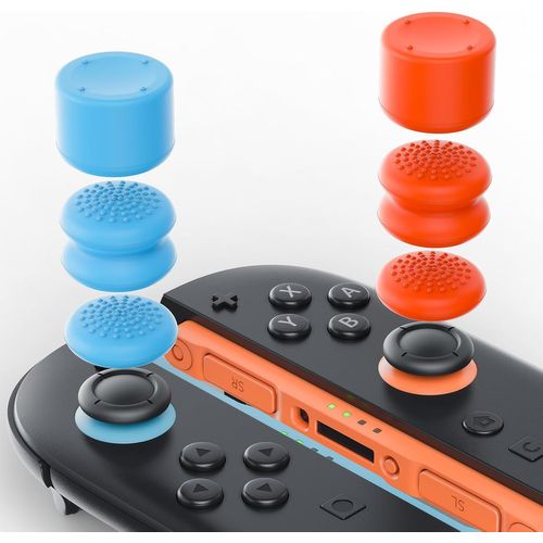 6PS Capuchons de poignée de Pouce pour Nintendo Switch 2,Capuchons de Joystick analogique en Silicone pour Xbox Series X/S et PS5/Commande Slim/Pro, 3Paires(6pcs) (Noir)