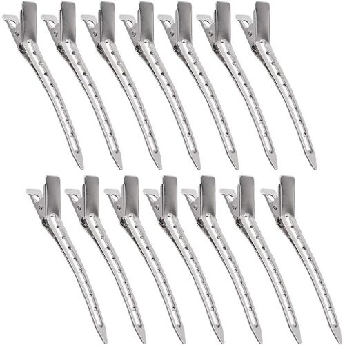 Kalanka-24 Pièces Pince Cheveux Coiffeur, 9cm/3,5inch Bec De Canard Pinces À Cheveux Pince À Cheveux Separation Pince Cheveux Crocodile Pour Femmes Et Filles Coiffure Diy 