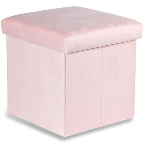 Pouf Pliant Cortona M - 30x30x30cm Velours Rose