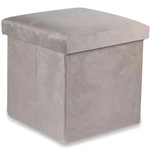 Pouf Pliant Cortona M - 30x30x30cm Velours Beige