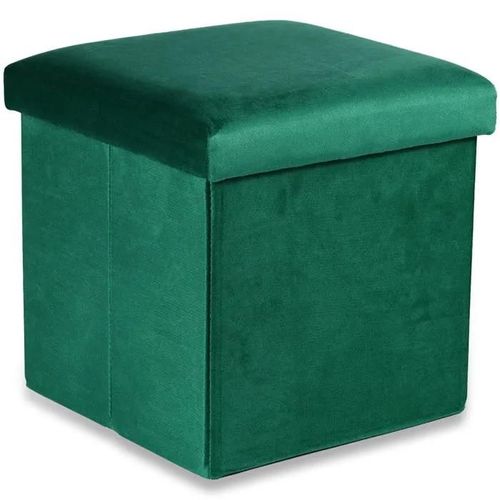 Pouf Pliant Cortona M - 30x30x30cm Velours Vert