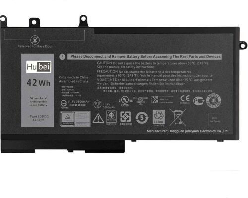 3DDDG 049XH 45N3J 3VC9Y RRJDX 03VC9Y O3VC9Y 80JT9 049XH 451-BBZP Remplacement de la Batterie du Portable pour Dell Latitude E5280 E5480 E5580 5280 5288 5290 5480 5590 Precision 3520 3530 (11.4V 42Wh)