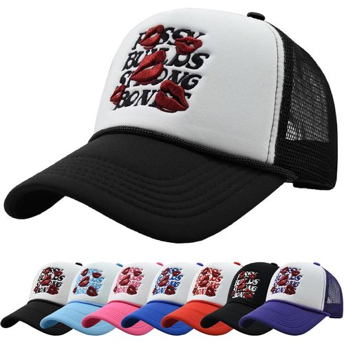 Sept-Casquette De Baseball Unisexe Imprimés Brodé Ajustable Respirante Casquette Half Mesh De Baseball Snapback Chapeau De Camion Brodé