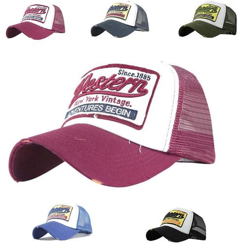 Sept-Casquette De Baseball Vintage Unisex Mesh Caps Coton Réglable Casquette Con Visiere Mode Chapeau Hip-Hop Trucker Hat Pour Homme Femme