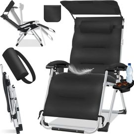 Chaise Longue De Jardin Pliable Extra Large Et Résistante Aux Intempéries, Capacité De Charge 200 Kg