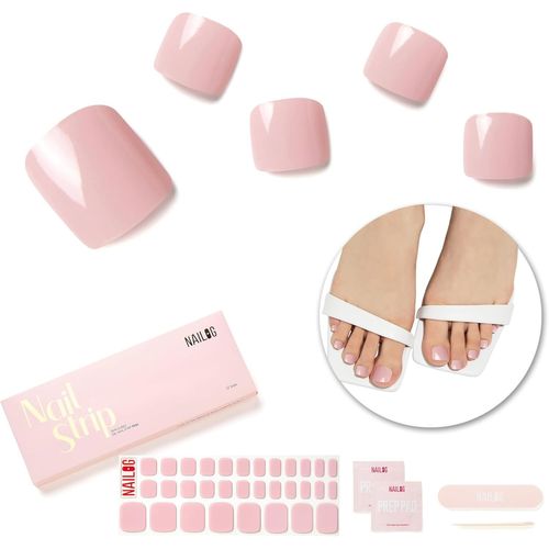 Ongles En Gel Uv Semi Durci - 32 Pcs Autocollants Auto-Adhésifs De Vernis À Ongles,Lampe Uv/Led Requise, Autocollants Pour Nail Art Pour Pied,Idee Cadeau Femme, Lollipop 