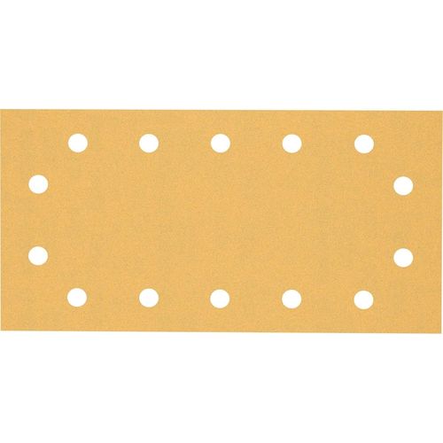 Professional 10x Feuilles abrasives Expert C470 à 14 trous (pour Bois dur, Peinture sur bois, 115x230 mm, Grain 320, Accessoires Ponceuse excentrique), Jaune