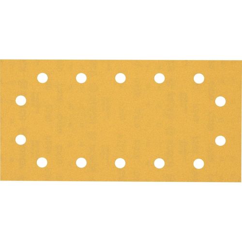 Professional 10x Feuilles abrasives Expert C470 à 14 trous (pour Bois dur, Peinture sur bois, 115x230 mm, Grain 320, Accessoires Ponceuse excentrique), Jaune