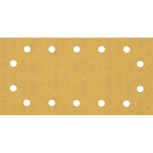 Professional 10x Feuilles abrasives Expert C470 à 14 trous (pour Bois dur, Peinture sur bois, 115x230 mm, Grain 320, Accessoires Ponceuse excentrique), Jaune