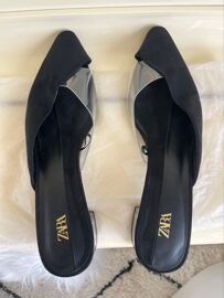 Mules À Talons Transparents De Zara