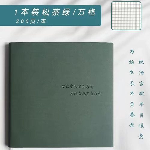 Carnet De Sous-Style Carré À Carreaux Simples,Grand Livre Manuel,Journal Étudiant,Super Optique,Livre Vierge -Vert Book-10cm 10cm