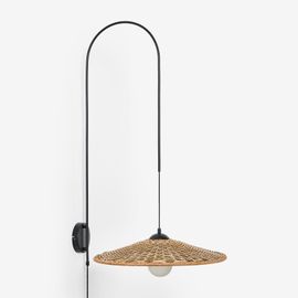 Applique Sopant En Fer Et Rotin Synthétique Noir ¿100 Cm