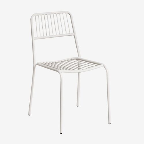 Pack De 4 Chaises De Jardin Empilables En Acier Elton Blanc Gardenia