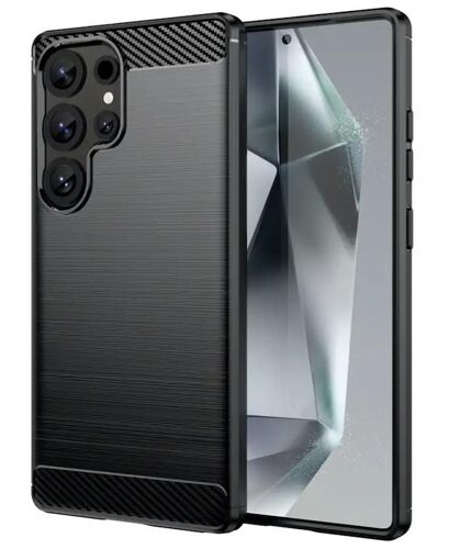 Coque Pour Samsung Galaxy S25 Ultra 5g - Housse Etui Silicone Gel Carbone + Verre Trempe - Noir