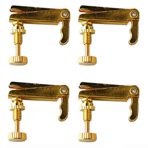 4pcs 1/2 Violon Accordeur Fin Métal Violon Cordes,Ajusteur Partie,Instrument De Musique,Accessoire,Or