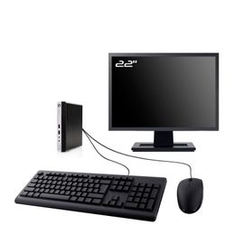 PC HP ProDesk 400 G3 Mini Ecran 22" Intel G4400T RAM 32Go SSD 240Go W11 Wifi