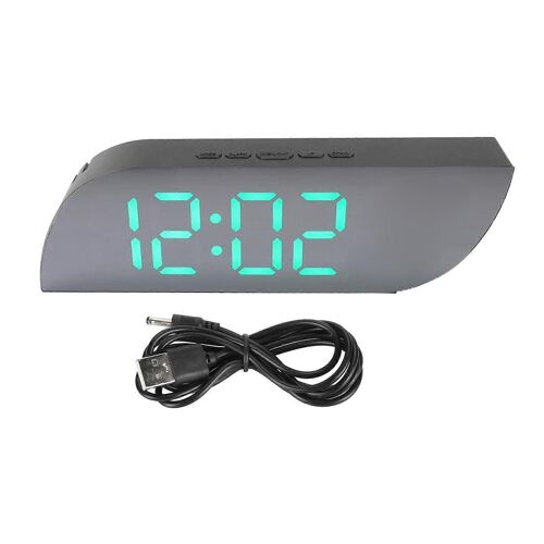 Solutions D'alarme Modernes : Horloge Miroir Led - Prise Usb Avec Batterie De Secours Aaa Pour Chambre À Coucher