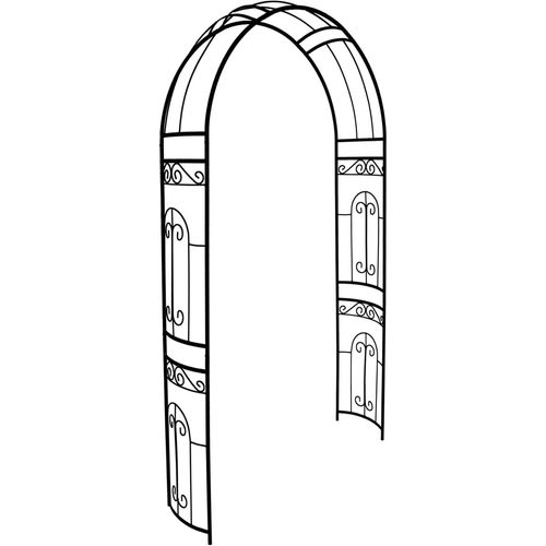 Asfasfq-Scendor Garden Arche De Jardin,Mariage Arche Arceau À Rosiers Tuteur Colonne,Jardin Métal Arche Plantes Grimpantes Métal 220 X 114 X 36 Cm/Noir