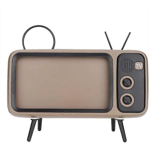Haut-parleur Bluetooth stéréo haute fidélité HD de style TV rétro,mini haut-parleur de téléphone portable créatif de 15 cm