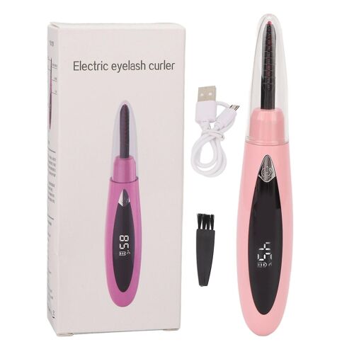 Recourbe-Cils Chauffant Électrique Usb Rechargeable 3 Engrenages Portable Longue Durée Rapide À Chauffage Recourbe-Cils Rose 
