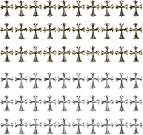 60pcs Cross Nail Art Décorations Métal 3d Punk Ongles Décorations Pour Manucure Nail Art Crafts Diy 