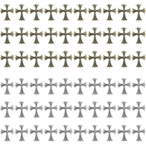 60pcs Cross Nail Art Décorations Métal 3d Punk Ongles Décorations Pour Manucure Nail Art Crafts Diy 