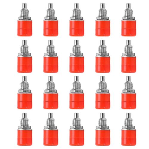 Lot de 20 fiches bananes femelles 24.070 4 mm,en cuivre nickelé,pour équipement électronique,rouge