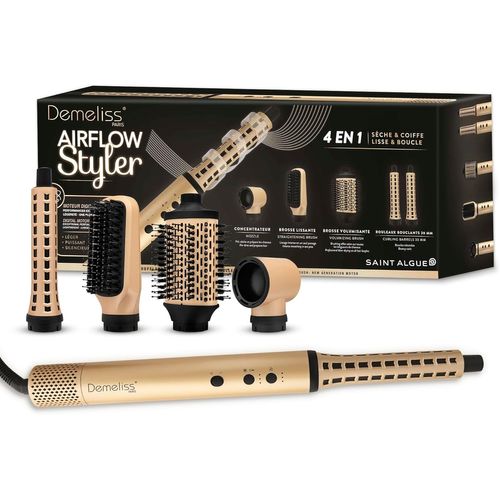Asfasfq-Saint Algue - Airflow Styler - Brosse Soufflante 4 En 1 - Sèche & Coiffe, Lisse & Boucle - Produit Puissant, Compact Et Léger - 3 Températures Réglables, Pour Tous Types De Cheveux