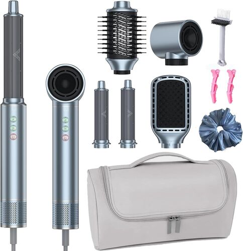 5 en 1 Brosse à Air Chaud | Brosse Sèche-Cheveux ionique haute vitesse | Boucleur Volumateur Lissage | Brosse à Air Chaud Sac de Rangement | Appareils de coiffure multifonctionnels pour tous types