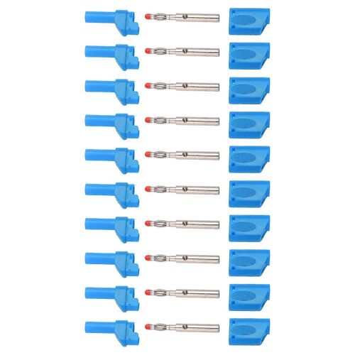 10pcs 22.160 4mm Fiche Banane Isolée Sécurité Fiche Banane Connecteur avec Logement pour Electronique TestBlue