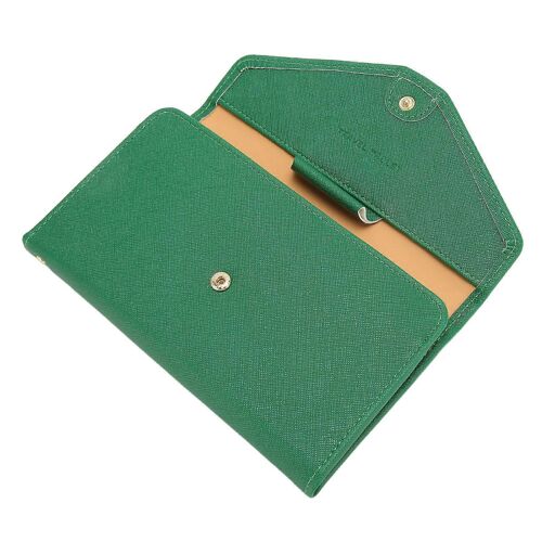 Porte-passeport RFID Couverture de passeport Portefeuille de passeport en cuir PU souple portable pour voyage d'affaires Vert foncé