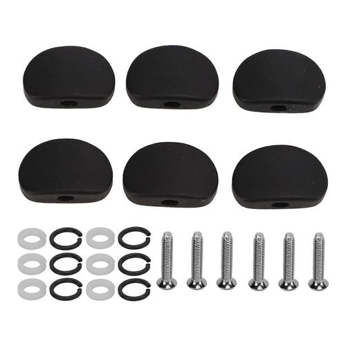 6set Guitare Tuning Peg Boutons Ébène Métal Accordeur Machine Tête Bouton Pour Guitares Électriquesgrand Ovale