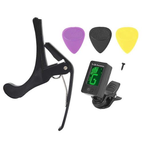 Kit D'outils De Guitare Portable De Qualité,Pièces De Rechange Avec Médiator,Capodastre,Accordeur,Ensemble D'accessoires