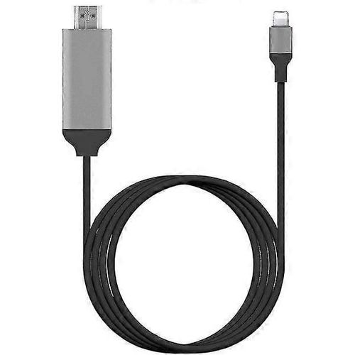 Adaptateur Lightning vers HDMI,adaptateur de câble HDTV compatible avec iPhone,iPad,synchronisation AV numérique iPod 1080p