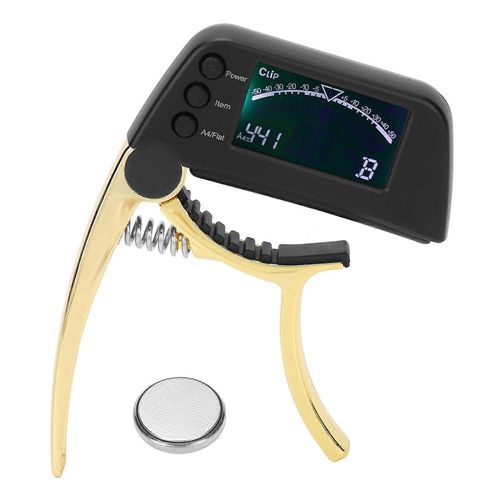 Guitare Capo Accordeur Alliage De Zinc Abs 2 En 1 Clip Avec Lcd Pour Ukulélés Acoustiques Électriques Classiquesgolden