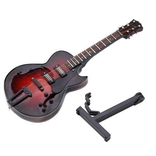 5.5 Pouces Réplique De Guitare Miniature Classique Avec Support Et Étui Instrument Ornements Cadeau De Noël