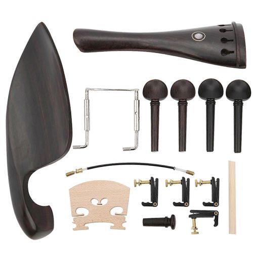 4/4 Parties De Violon Queue D'ébène Tuning Pegs Chinrest Endpin Tuners Bridge Soundpost Kit