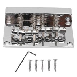 Chevalet De Guitare De Remplacement 4 Cordes En Métal Robuste Avec Base Moulée Et Selle De Réglage Pour Basses Larges