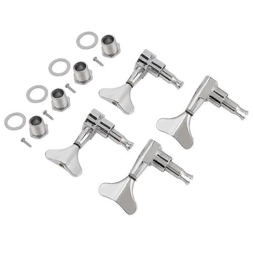 2l2r Queue De Poisson En Forme De Bouton Scellé Basse Guitare Tuning Pegs Mécaniques (Argent)