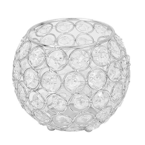 Chandelier rond en fer forgé de 12 cm,chandelier européen,décoration de Noël (argent)